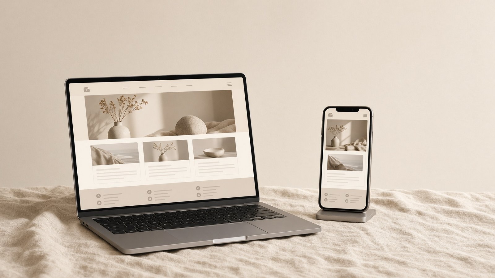 Një sajt i njëjtë në laptop dhe në telefon